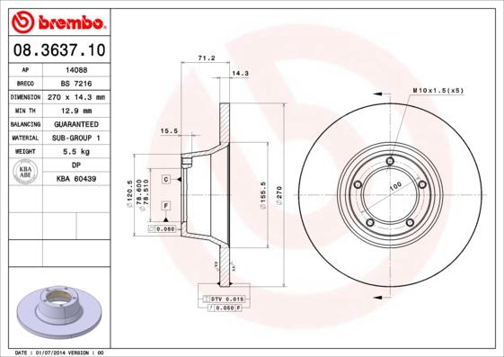 AP 14088 - Гальмівний диск autozip.com.ua