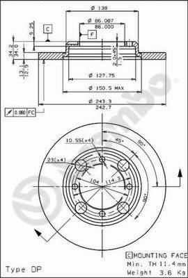 AP 14122 - Гальмівний диск autozip.com.ua