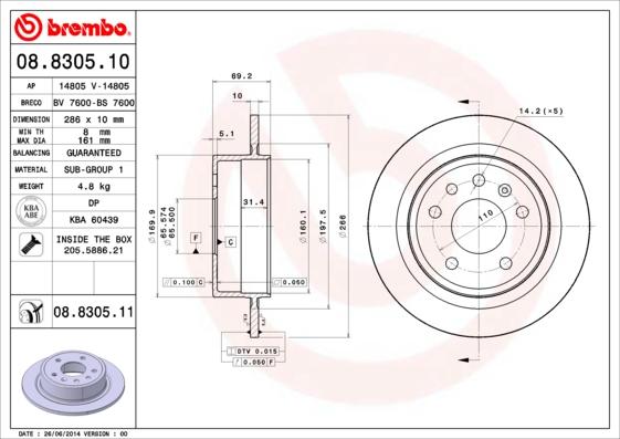 AP 14805 V - Гальмівний диск autozip.com.ua