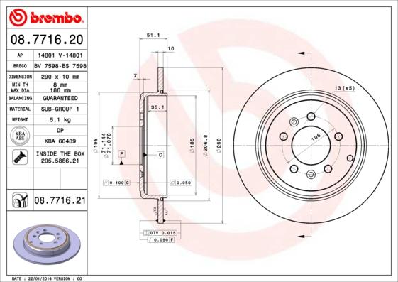 AP 14801 V - Гальмівний диск autozip.com.ua