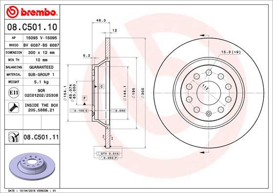 AP 15095 V - Гальмівний диск autozip.com.ua