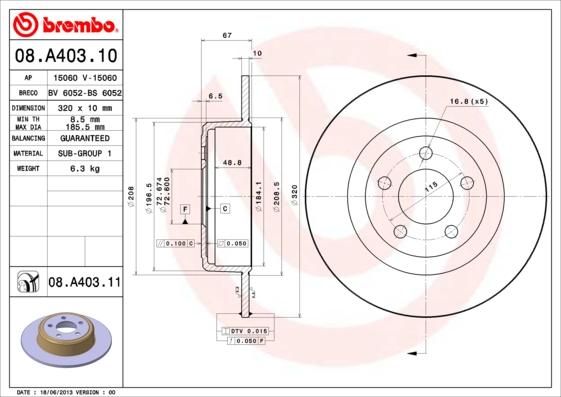 AP 15060 V - Гальмівний диск autozip.com.ua