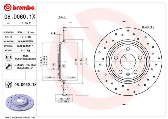 AP 15159 X - Гальмівний диск autozip.com.ua