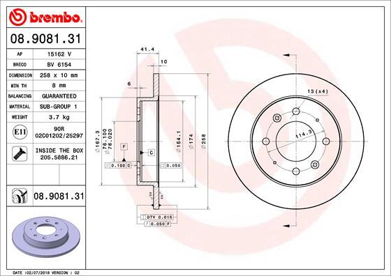 AP 15162 V - Гальмівний диск autozip.com.ua