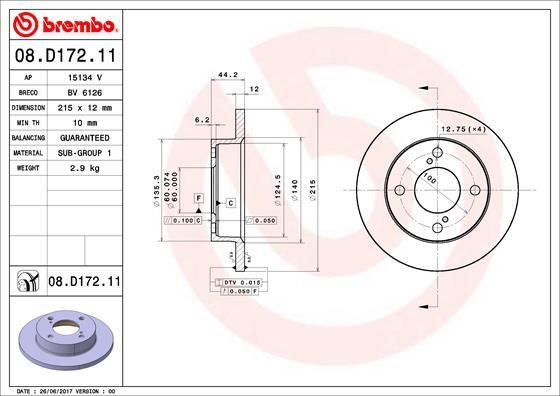 AP 15134 V - Гальмівний диск autozip.com.ua