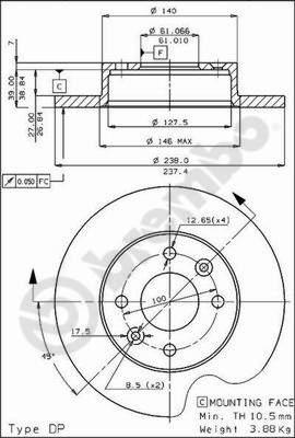 AP 30161 - Гальмівний диск autozip.com.ua