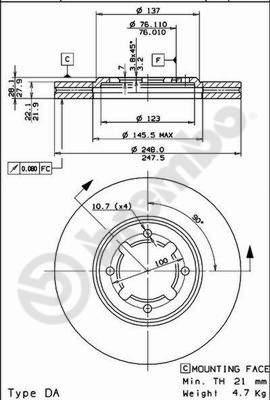 AP 24419 - Гальмівний диск autozip.com.ua