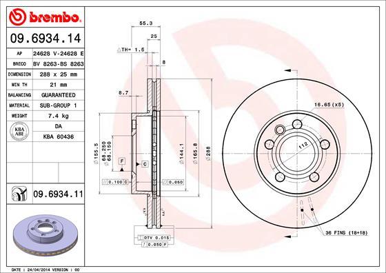 AP 24628 E - Гальмівний диск autozip.com.ua