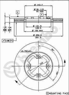 AP 24184 - Гальмівний диск autozip.com.ua