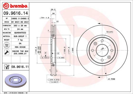 AP 24865 V - Гальмівний диск autozip.com.ua