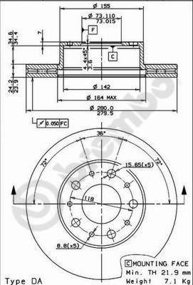 AP 24813 - Гальмівний диск autozip.com.ua