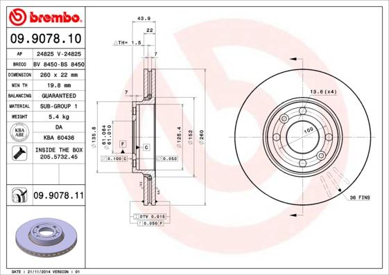 AP 24825 V - Гальмівний диск autozip.com.ua