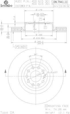 AP 24218 V - Гальмівний диск autozip.com.ua