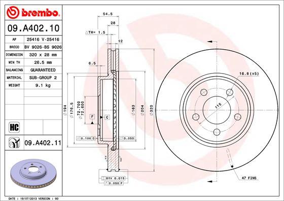 AP 25416 V - Гальмівний диск autozip.com.ua