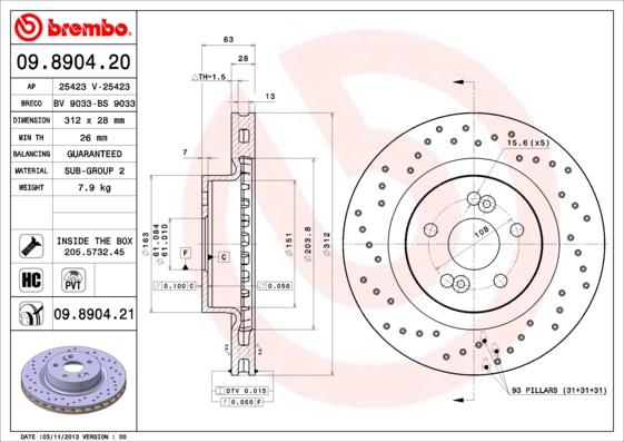 AP 25423 V - Гальмівний диск autozip.com.ua