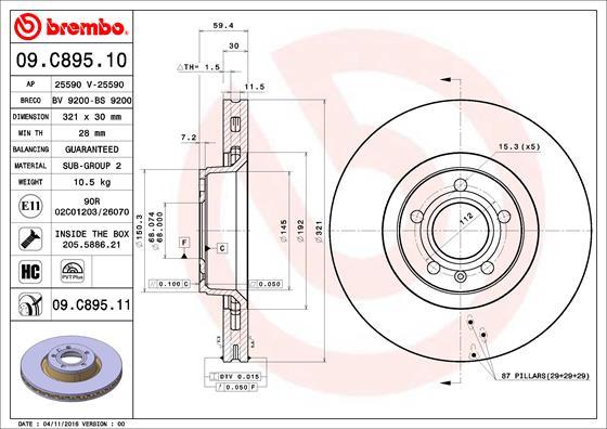 AP 25590 V - Гальмівний диск autozip.com.ua