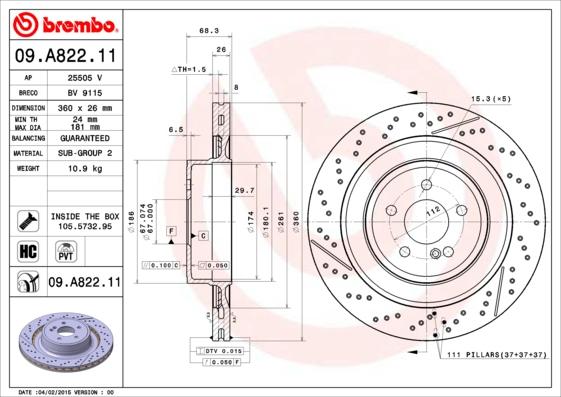 AP 25505 V - Гальмівний диск autozip.com.ua