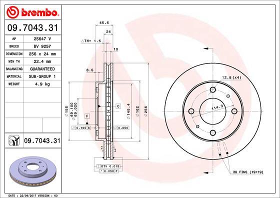 AP 25647 V - Гальмівний диск autozip.com.ua