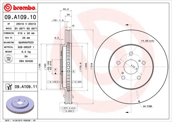 AP 25018 V - Гальмівний диск autozip.com.ua