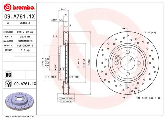 AP 25169 X - Гальмівний диск autozip.com.ua