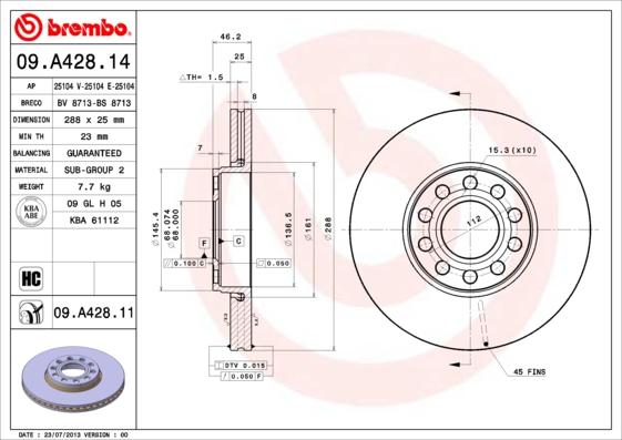 AP 25104 E - Гальмівний диск autozip.com.ua