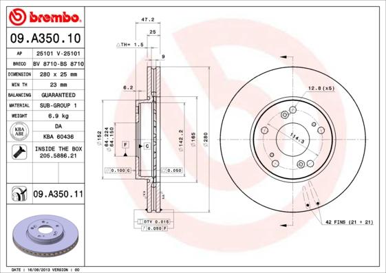 AP 25101 V - Гальмівний диск autozip.com.ua