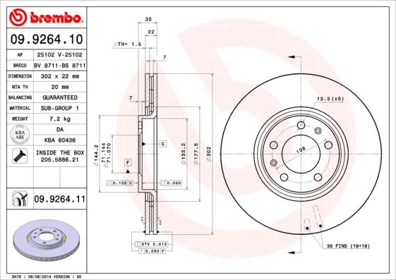 AP 25102 V - Гальмівний диск autozip.com.ua