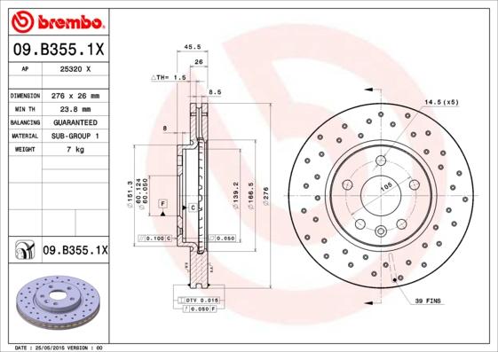 AP 25320 X - Гальмівний диск autozip.com.ua