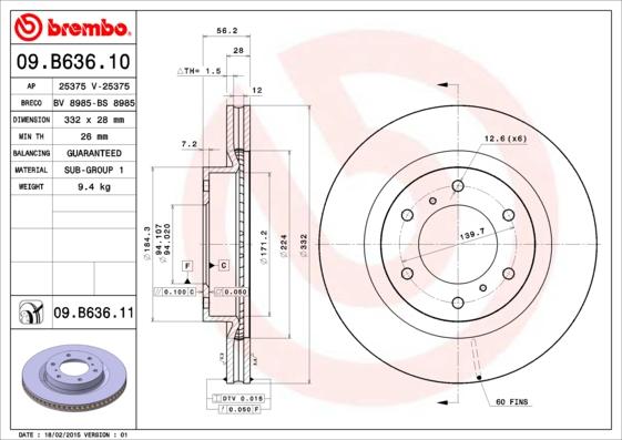 AP 25375 V - Гальмівний диск autozip.com.ua