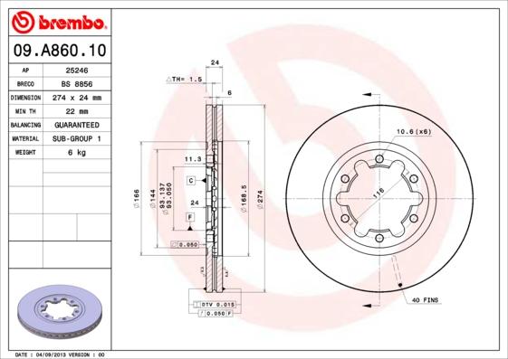 AP 25246 - Гальмівний диск autozip.com.ua