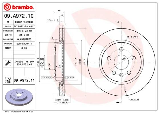 AP 25207 V - Гальмівний диск autozip.com.ua