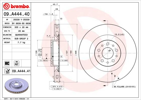 AP 25229 V - Гальмівний диск autozip.com.ua