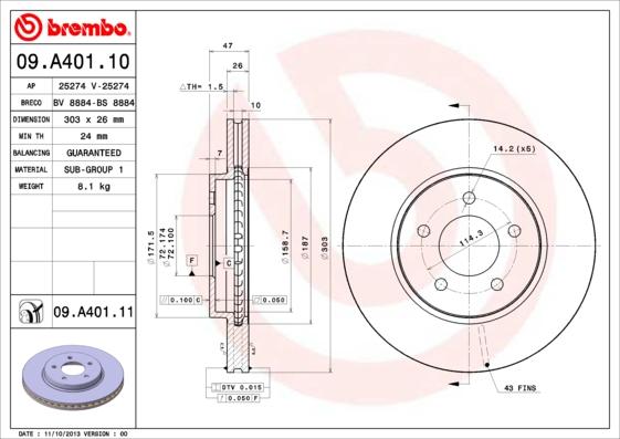 AP 25274 V - Гальмівний диск autozip.com.ua