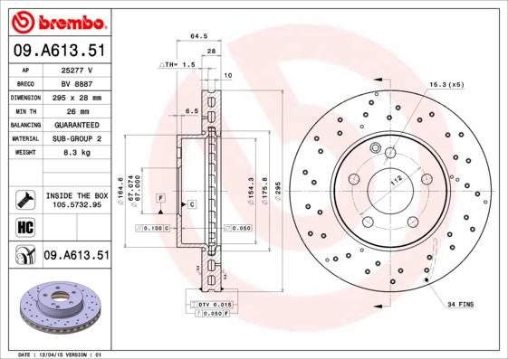 AP 25277 V - Гальмівний диск autozip.com.ua