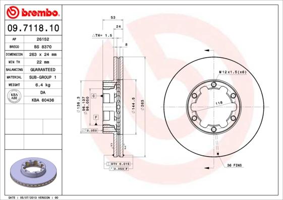 AP 26152 - Гальмівний диск autozip.com.ua