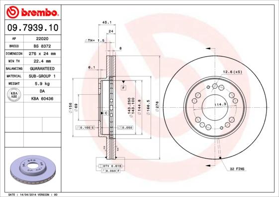 AP 22020 - Гальмівний диск autozip.com.ua