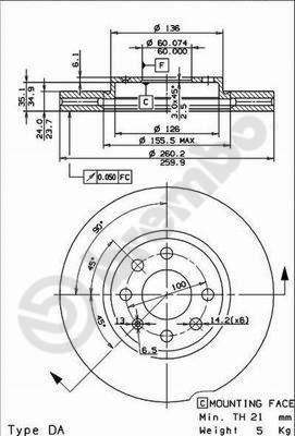 AP X 24796 - Гальмівний диск autozip.com.ua