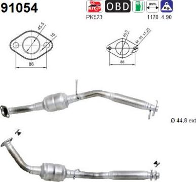 AS 91054 - Каталізатор autozip.com.ua