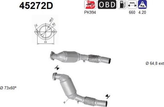 AS 45272D - Каталізатор autozip.com.ua