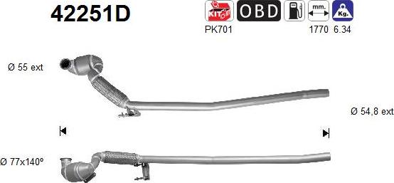 AS 42251D - Каталізатор autozip.com.ua