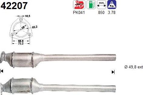 AS 42207 - Каталізатор autozip.com.ua