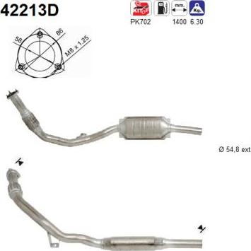 AS 42213D - Каталізатор autozip.com.ua