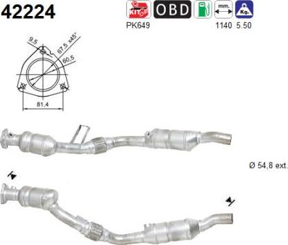 AS 42224 - Каталізатор autozip.com.ua