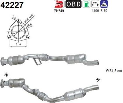 AS 42227 - Каталізатор autozip.com.ua