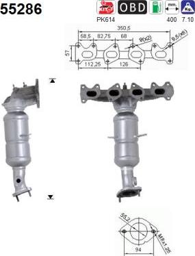 AS 55286 - Каталізатор autozip.com.ua