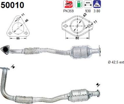AS 50010 - Каталізатор autozip.com.ua