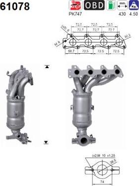 AS 61078 - Каталізатор autozip.com.ua