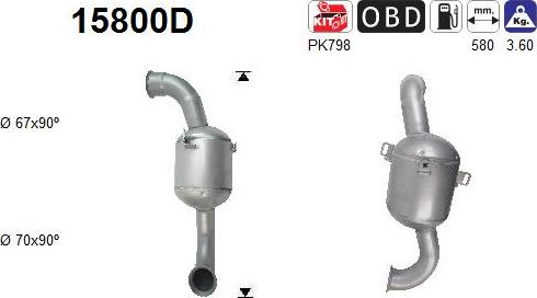 AS 15800D - Каталізатор autozip.com.ua
