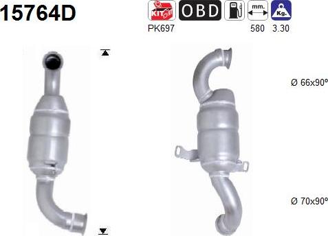 AS 15764D - Каталізатор autozip.com.ua