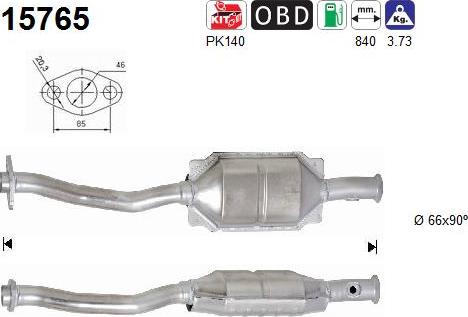 AS 15765 - Каталізатор autozip.com.ua